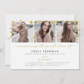 Trendy Gold Star 4-foto afstudeerfeest Kaart (Achterkant)