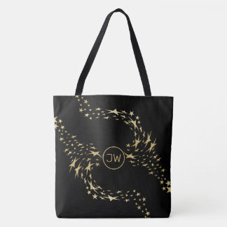 Trendy Gold Stars Monogrammed Canvas tas