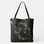 Trendy Gold Stars Monogrammed Canvas tas (Achterkant)