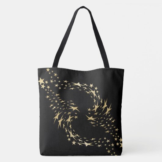 Trendy Gold Stars Monogrammed Canvas tas (Achterkant)