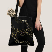 Trendy Gold Stars Monogrammed Canvas tas (Dichtbij)