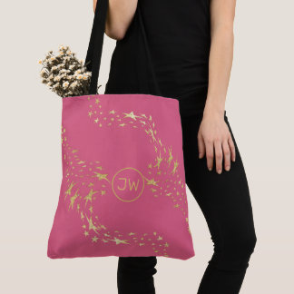 Trendy Gold Stars Monogrammed Canvas tas