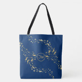 Trendy Gold Stars Monogrammed Canvas tas (Voorkant)