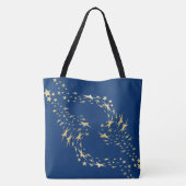Trendy Gold Stars Monogrammed Canvas tas (Achterkant)