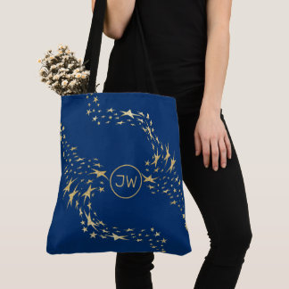 Trendy Gold Stars Monogrammed Canvas tas