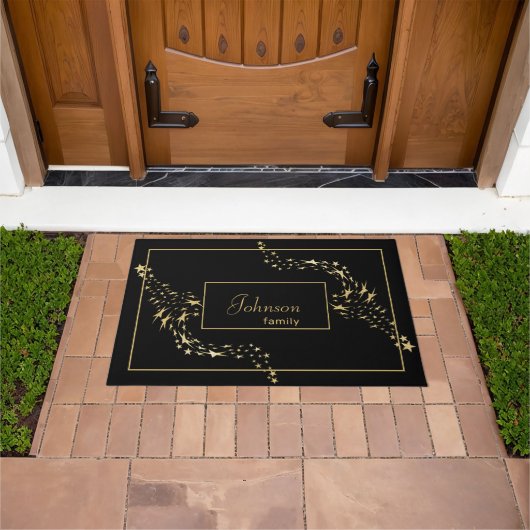 Trendy Gold Stars Monogrammed Deurmat (Buiten)