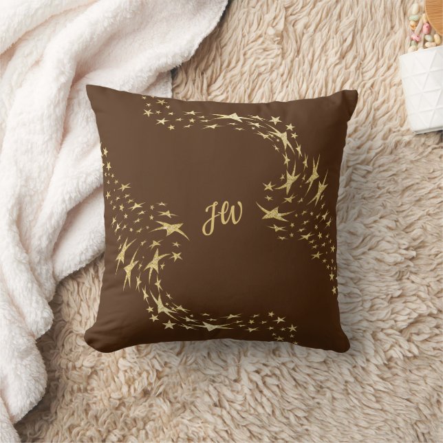 Trendy Gold Stars Monogrammed Sierkussen (Deken)