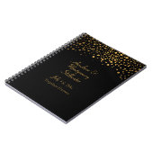 Trendy Gold-Stippen op zwart Notitieboek (Linkerzijde)