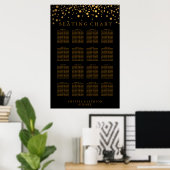 Trendy Gold-Stippen op zwarte - 16 - Tabel Zitkuur Poster (Thuiskantoor)
