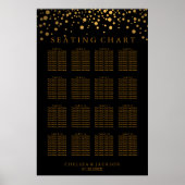 Trendy Gold-Stippen op zwarte - 16 - Tabel Zitkuur Poster (Voorkant)
