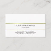 Trendy Gold Striped Elegant minimalistisch design Visitekaartje (Voorkant)