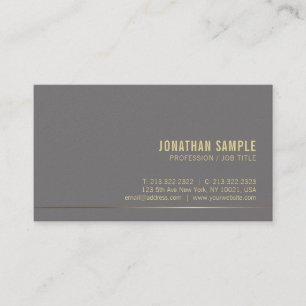 Trendy Gold Text Elegant Design Modern Plain Luxe Visitekaartje