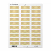 Trendy Gold Text Font Name Modern Return Address Etiket (Full Sheet)