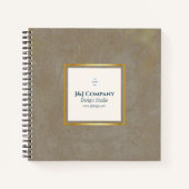 Trendy Gold Texture Logo Business Notitieboek (Voorkant)