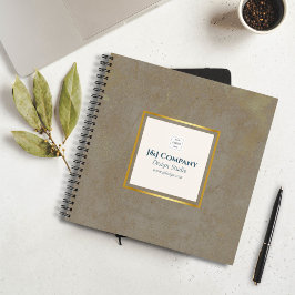 Trendy Gold Texture Logo Business Notitieboek