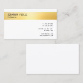 Trendy Gold White Elegant minimalistische Sjabloon Visitekaartje (Voorkant / Achterkant)