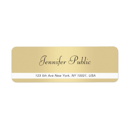 Trendy Gold White Handgeschreven script Simple Mod Etiket (Voorkant)