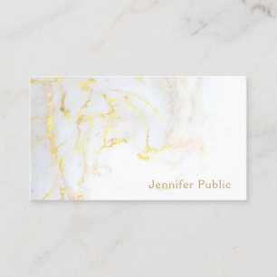 Trendy Gold White Marble Elegant Moderne Sjabloon Visitekaartje