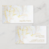 Trendy Gold White Marble Elegant Moderne Sjabloon Visitekaartje (Voorkant / Achterkant)