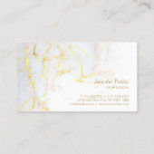 Trendy Gold White Marble Elegant Moderne Sjabloon Visitekaartje (Achterkant)