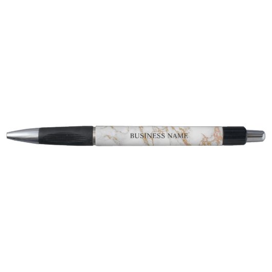 Trendy Gold & White Marble Modern Promotion Pen (Voorkant)