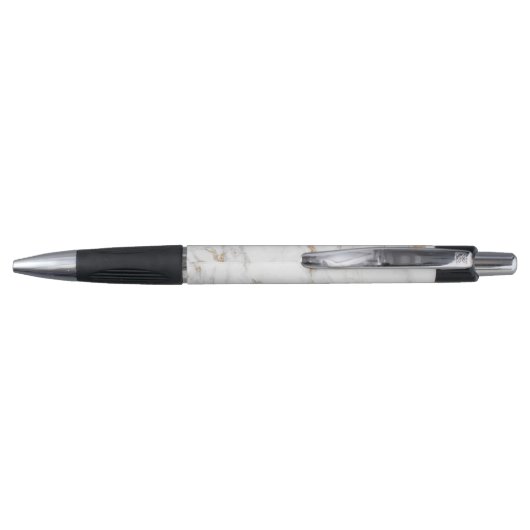 Trendy Gold & White Marble Modern Promotion Pen (Achterkant)
