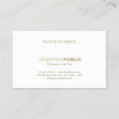 Trendy Gold White, vloeiend, modern, stijlvol Visitekaartje (Achterkant)