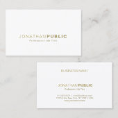 Trendy Gold White, vloeiend, modern, stijlvol Visitekaartje (Voorkant / Achterkant)