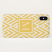 Trendy Gold Yellow Monogram Arrow Diamond Pattern Case-Mate iPhone Case (Achterkant (horizontaal))