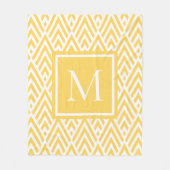 Trendy Gold Yellow Monogram Arrow Diamond Pattern Fleece Deken (Voorkant)