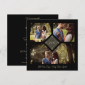 Trendy Golden Effect Lace Sophisticated Wedding Save The Date (Voorkant / Achterkant)