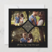 Trendy Golden Effect Lace Sophisticated Wedding Save The Date (Voorkant)