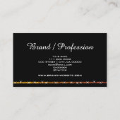 Trendy Golden Glitter Sparkle Stars Black Stylish Visitekaartje (Achterkant)