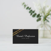 Trendy Golden Glitter Sparkle Stars Black Stylish Visitekaartje (Staand voorkant)