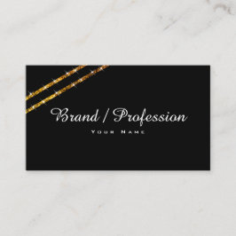 Trendy Golden Glitter Sparkle Stars Black Stylish Visitekaartje