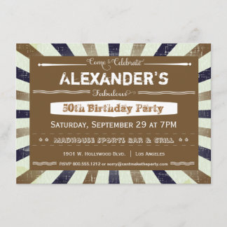 Trendy Golden Grunge Striped Event Invitation Kaart