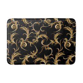  Trendy Golden Pattern Black Retro Badmat