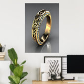 Trendy Golden ring | AI Art Poster (Thuiskantoor)