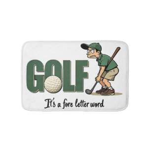 Trendy golf badmat met grappig citaat