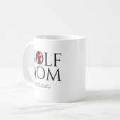 Trendy "GOLF MOM" Rood Koffiemok (Voorkant links)
