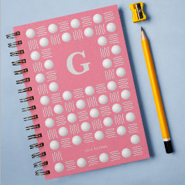 Trendy Golfbal & T-shirt Monogram Bubblegum Roze Notitieboek