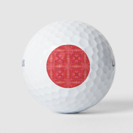 Trendy golfballen met rode driehoeken (Voorkant)