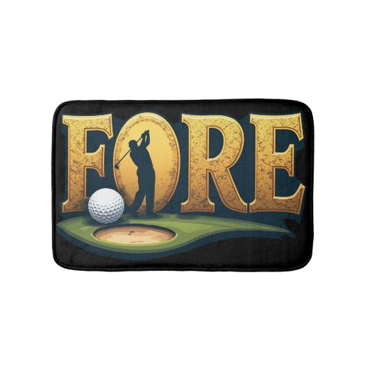 Trendy golfdesign met golfersilhouet badmat (Voorkant)