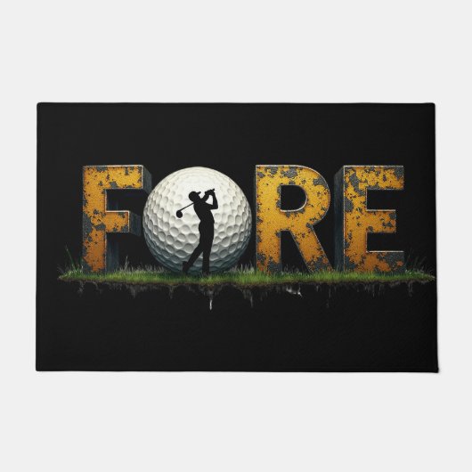 Trendy golfdesign met golfersilhouet deurmat (Voorkant)