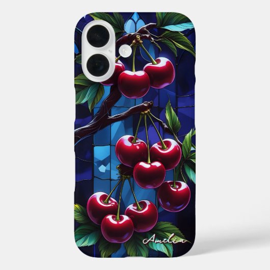 Trendy Gothic Dark Glas in lood Cherry Case-Mate iPhone Case (Achterkant)