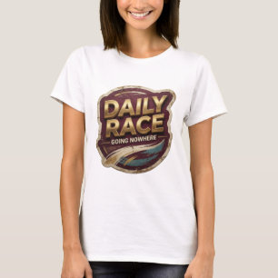 Trendy Goud DAGELIJKSE RACE LOOPT NIET OVERAL T-shirt