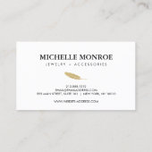 Trendy Goud Dipped Boho Feather Designer Grijs Visitekaartje (Achterkant)