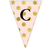 Trendy Goud Faux en bloost Roze Gelukwensen Vlaggetjes (Eerste vlag)