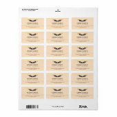 Trendy Goud Gedompelde Boho Veer Ontwerper Roze Etiket (Full Sheet)