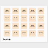 Trendy Goud Gedompelde Boho Veer Ontwerper Roze Vierkante Sticker (Vel)